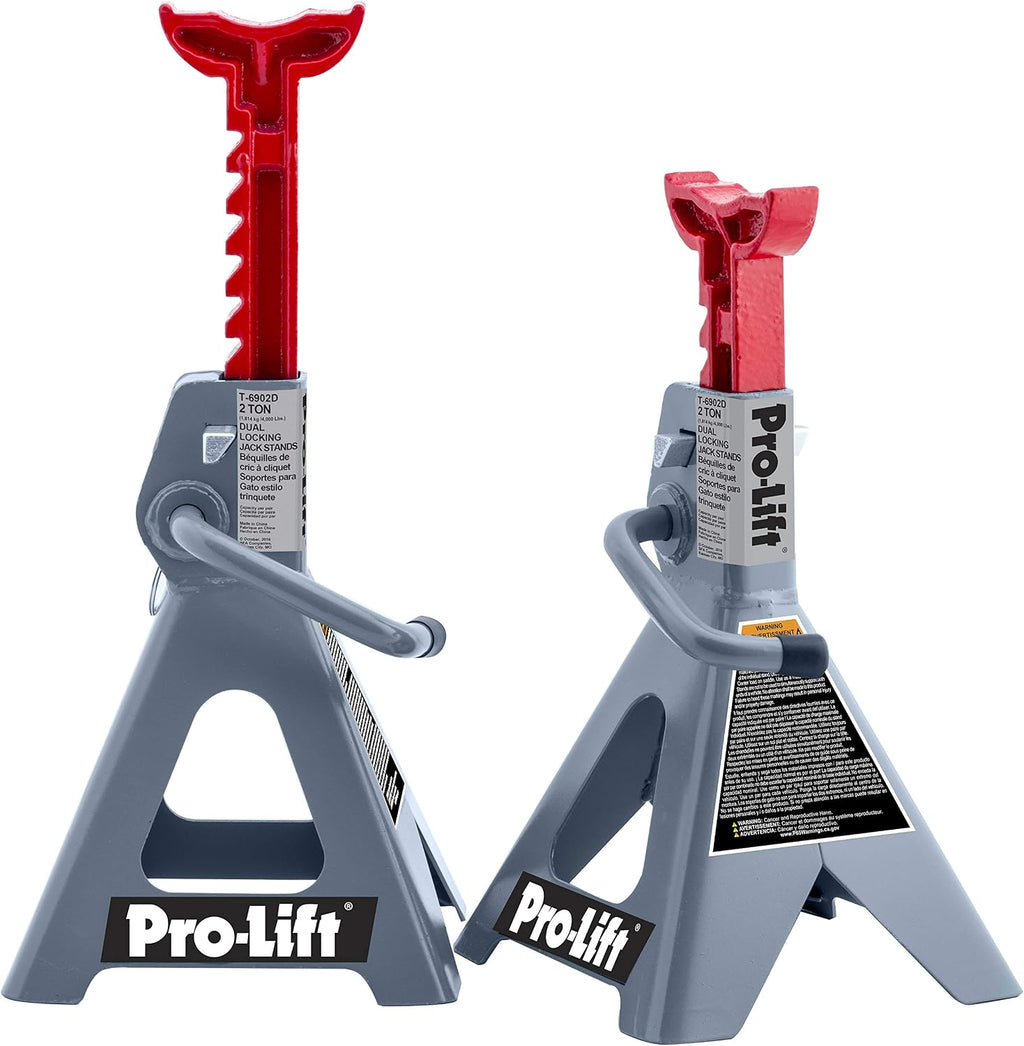 Pro-LifT T-6902D Double Pin Jack Stand - 2 Ton, 1 Pack , Gray