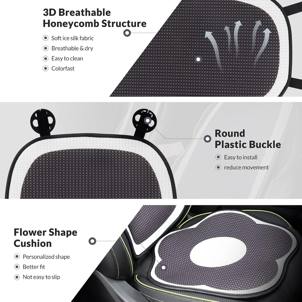 cute car seat covers full set, universal fit, close-up detail