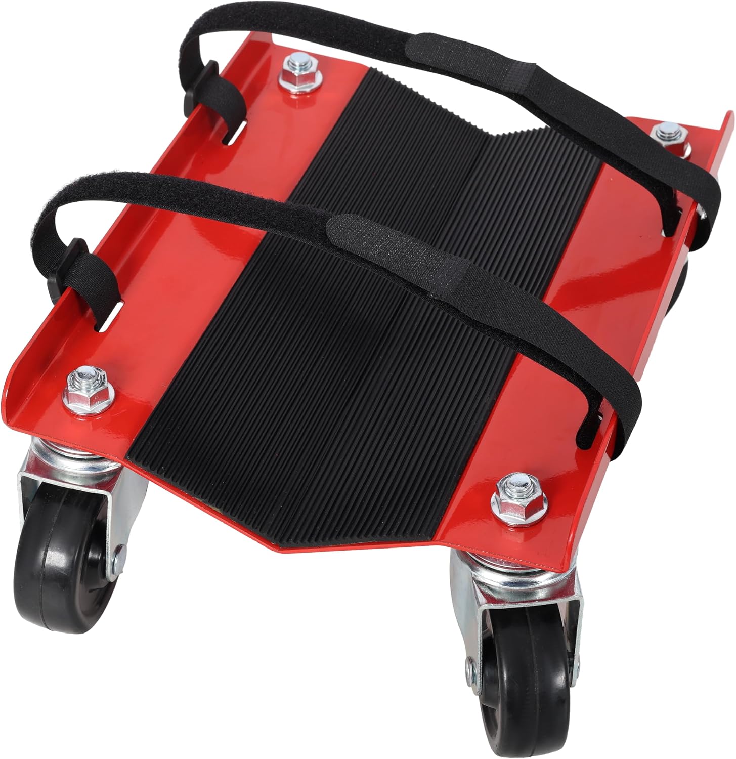 Snowmobile Dolly Heavy Duty V-Slide with 2.5" Swivel Casters & Rubber Pads, 1500lbs Capacity, Red