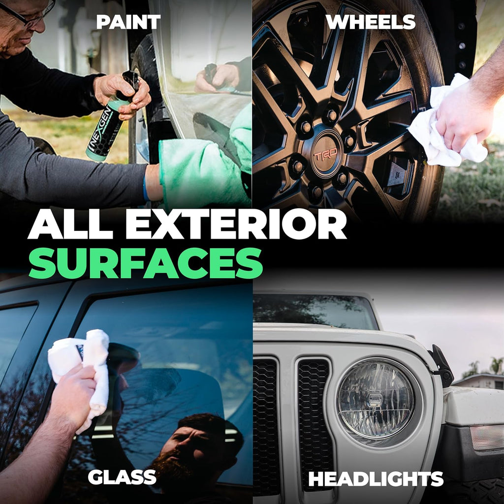 Nexgen Waterless Car Wash (8oz) - Ultimate Waterless Car Cleaner - Scratch-Free and High-Gloss Shine - On-the-Go Car Detailing - Car Cleaning Supplies - Ideal for Cars, Trucks, Boats & More!
