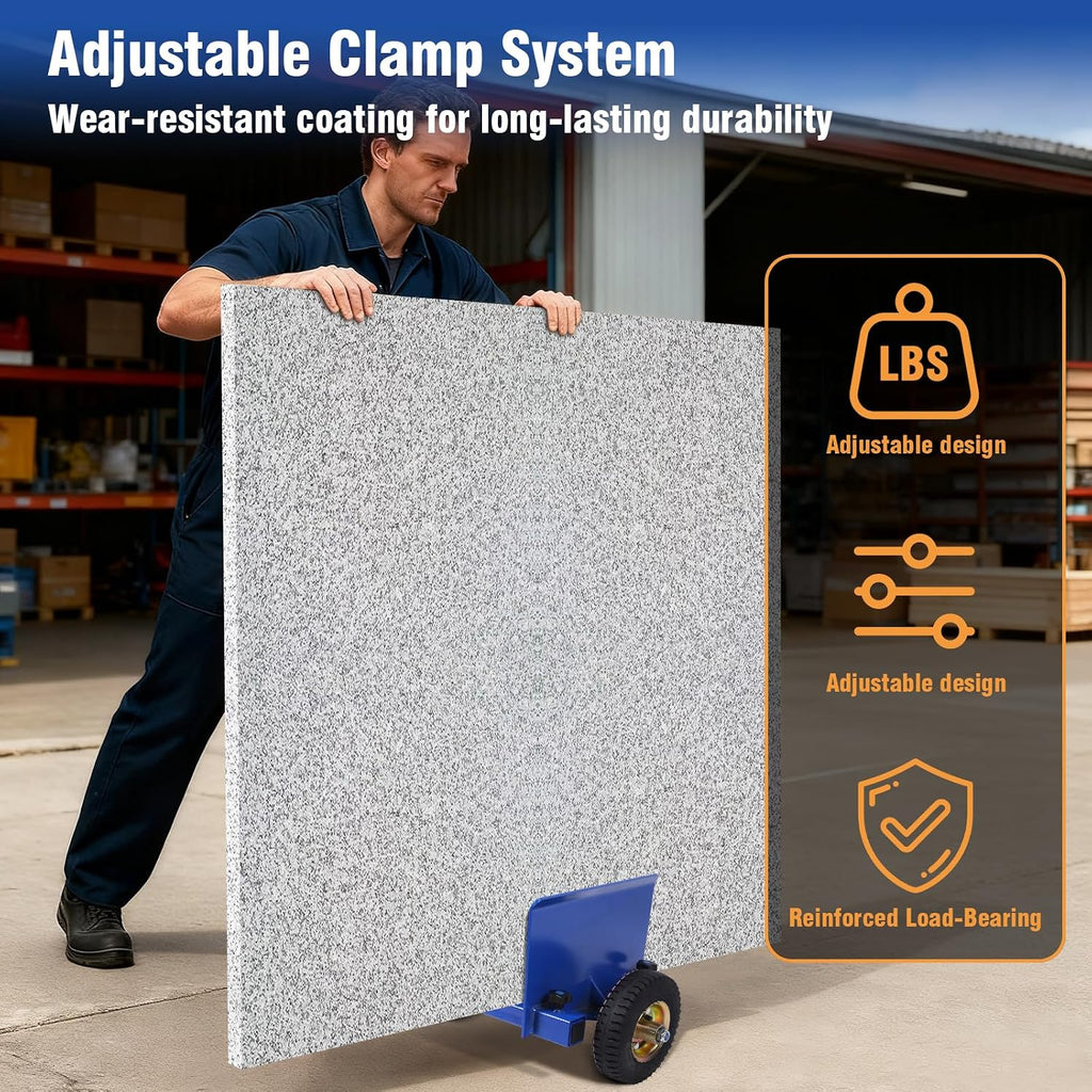 All Terrain Panel Dolly 550 lbs Capacity with Pneumatic Wheels for Drywall | Heavy-duty steel construction with pneumatic wheels, perfect for drywall, doors, and plywood transport indoors and outdoors.
