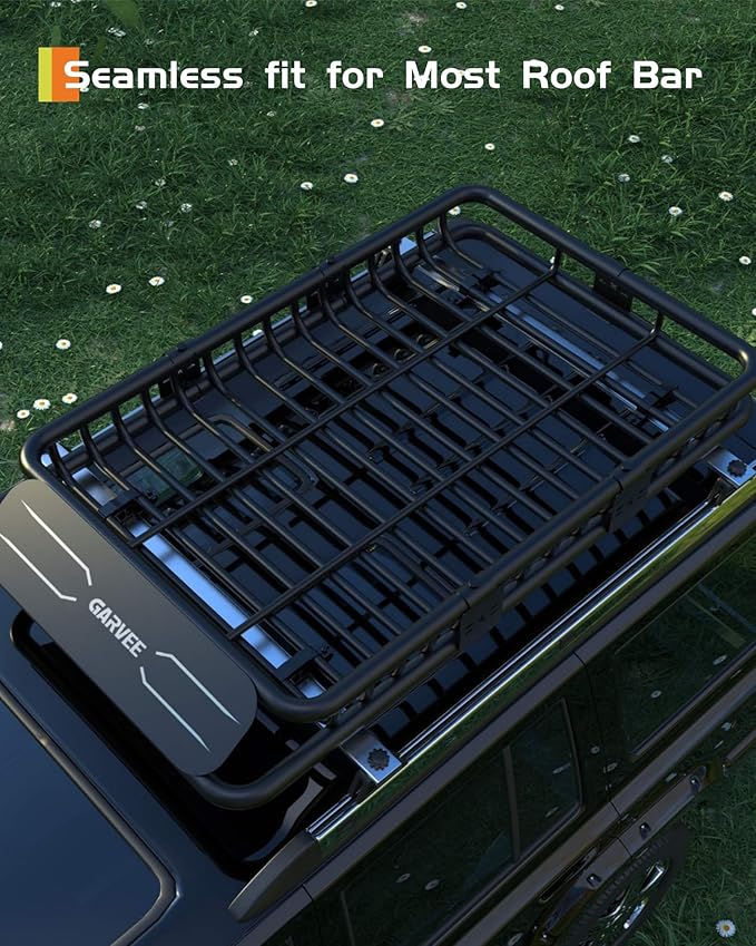 64" x 39" Universal Roof Rack Carrier Basket, 200 Lbs Capacity Car Cargo Rack - Image 7