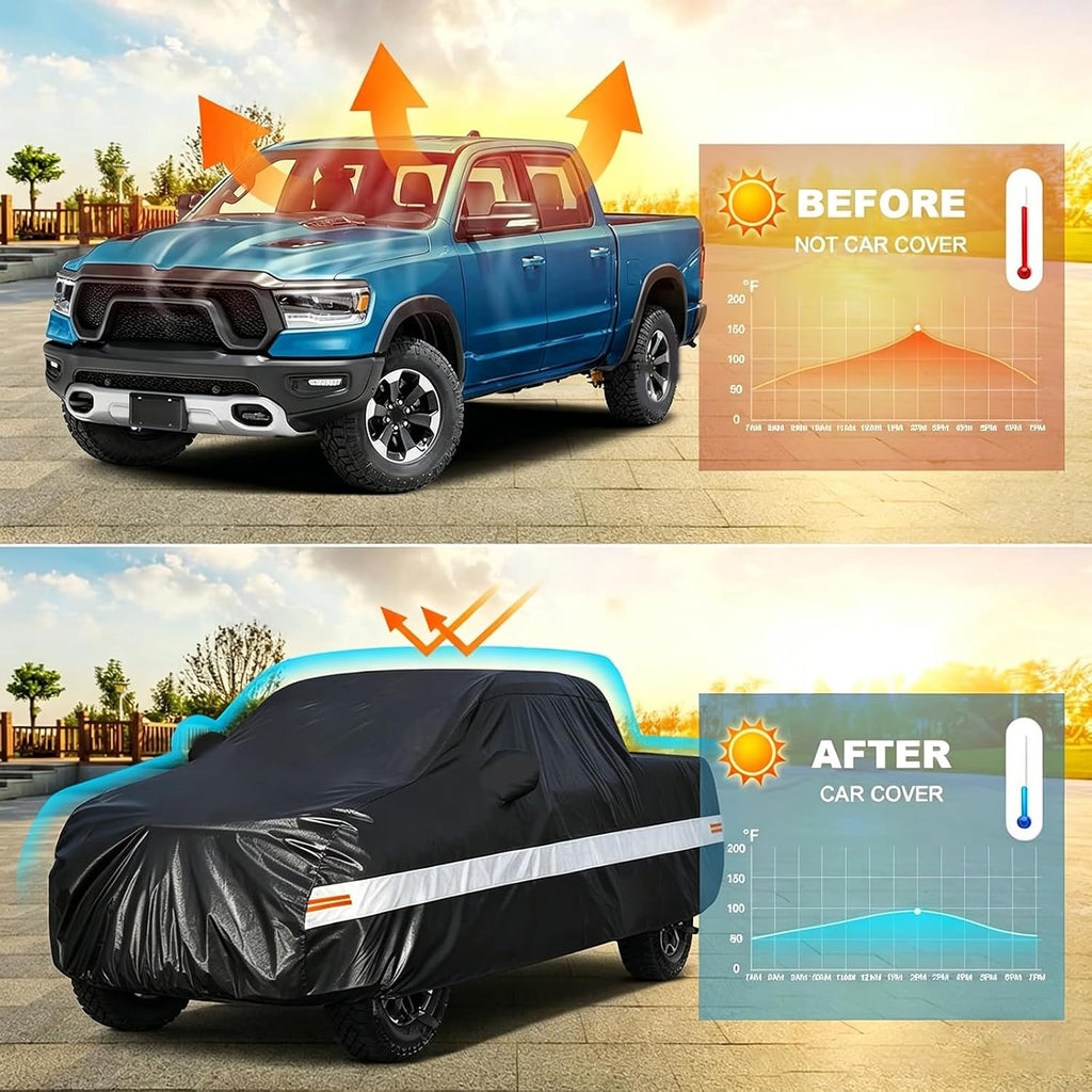 Pickup Truck Cover for Dodge Power Wagon, Water-Resistant Truck Covers, Full Outdoor Pickup Covers, Rain Snow Protection Heavy Duty Pickup Truck Covers