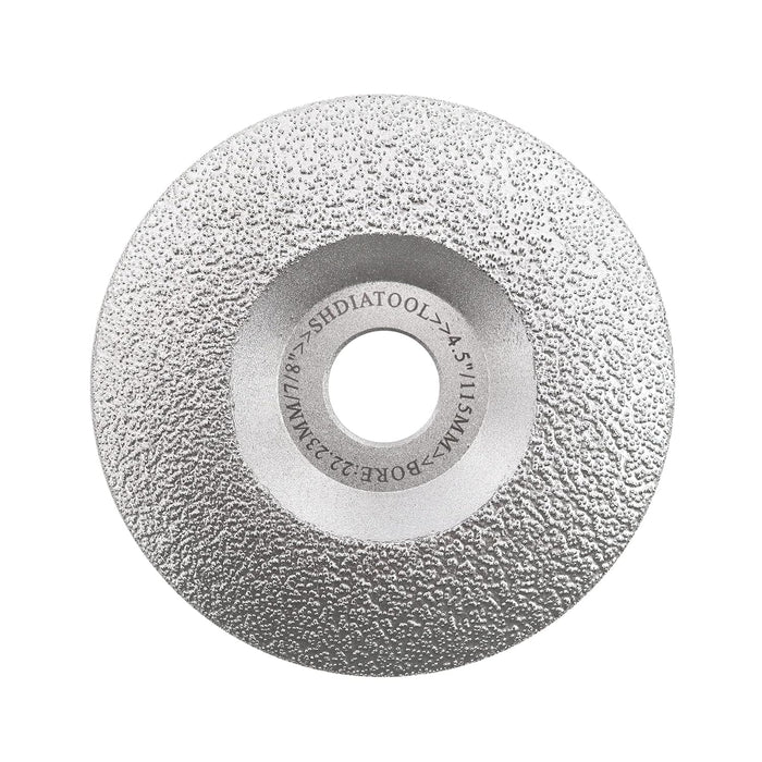 SHDIATOOL Diamond Grinding Cup Wheel 4-1/2 Inch for Granite, Marble and Masonry Shaping, Grooving, Iron and Steel Grinding Convex Vacuum Brazed Grinding Disc Fits 7/8 Inch Arbor 115mm