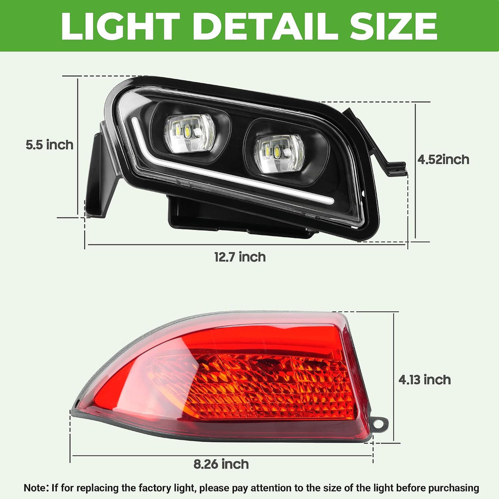 10L0L Golf Cart Light Kit for Club Car Tempo with Turn Signals 12V/36V/48V