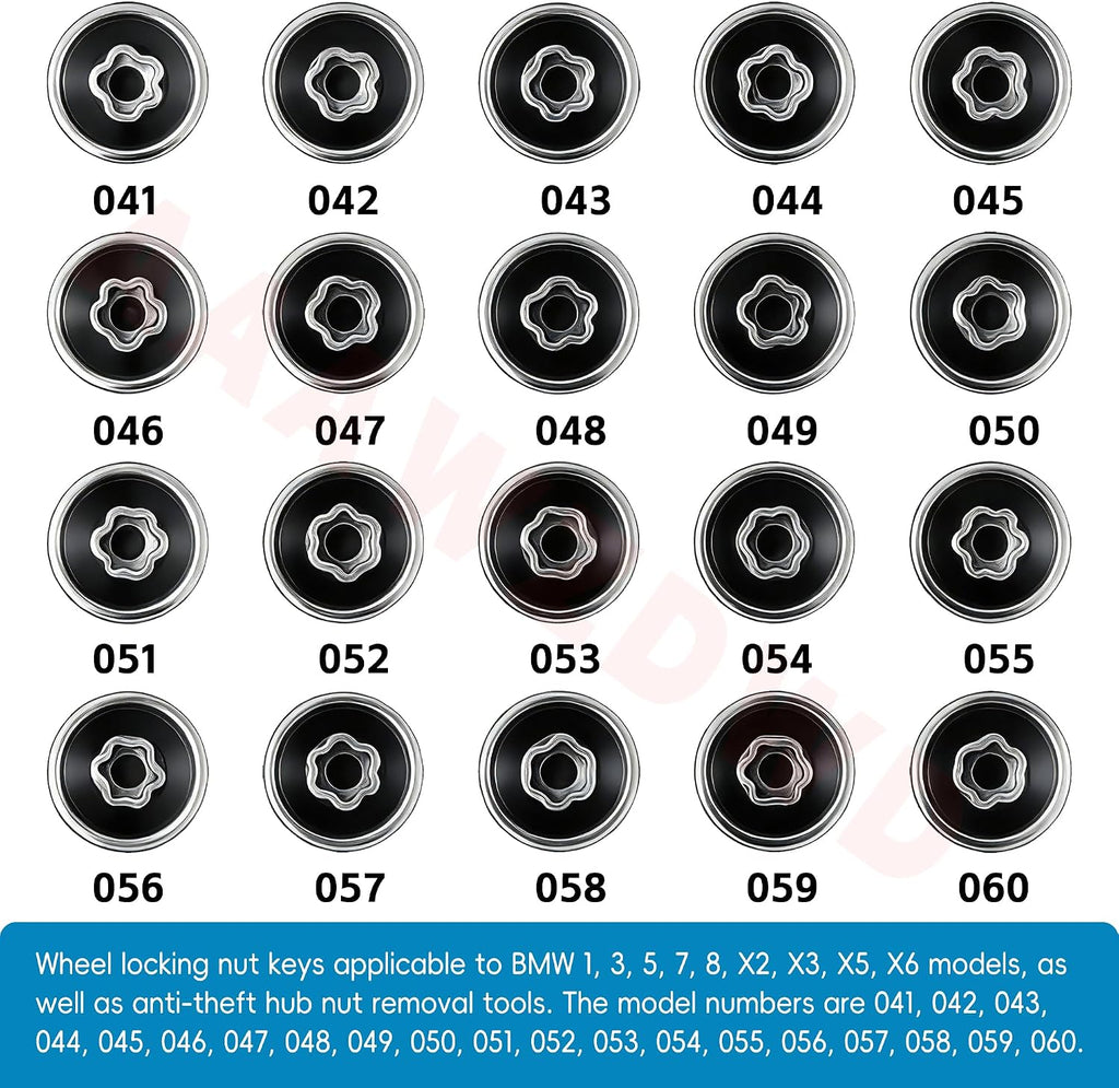 #043 Compatible with BMW 1 3 5 7 8 X2 X3 X5 X6 Wheel Lock Key Tire Lug Key | 043 Wheel Locking Nut Key Replacement