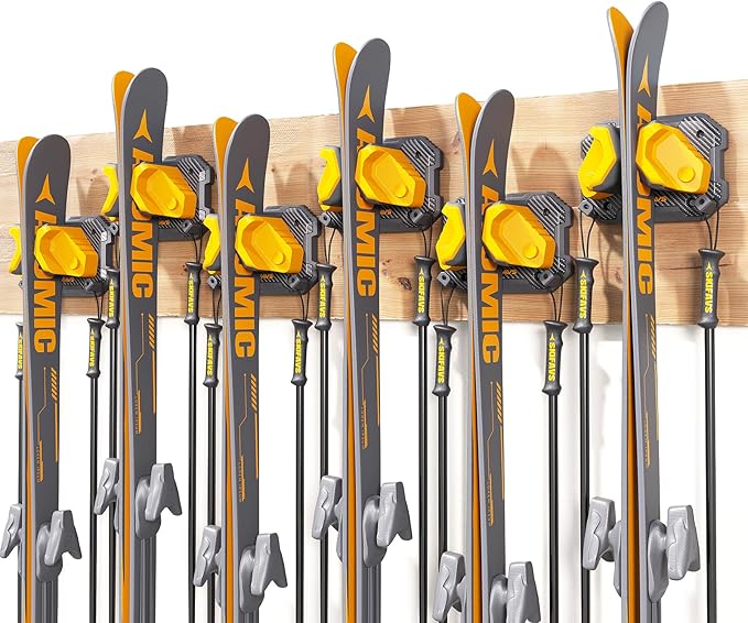 Ski & Snowboard Wall Rack for Garage by SkifavsSkiWallMount