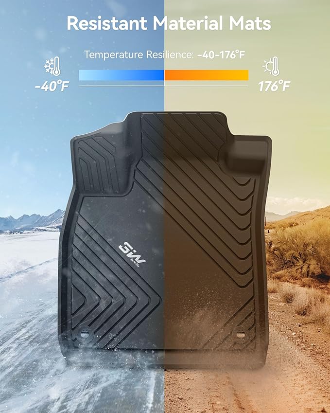 3W Floor Mats Fit for Honda Accord 2023 2024 2025 All Weather Heavy Duty Custom