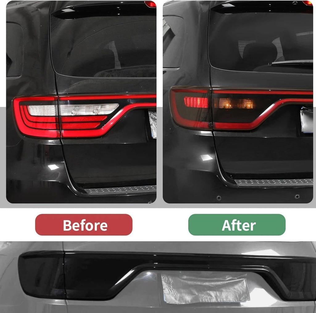 Smoked Black Tail Light Cover Guard Trim Fit for Dodge Durango 2014-2025+, Taillight Protector Decor Rear Light Cover Trim Exterior Accessories 4PCS Body Kit