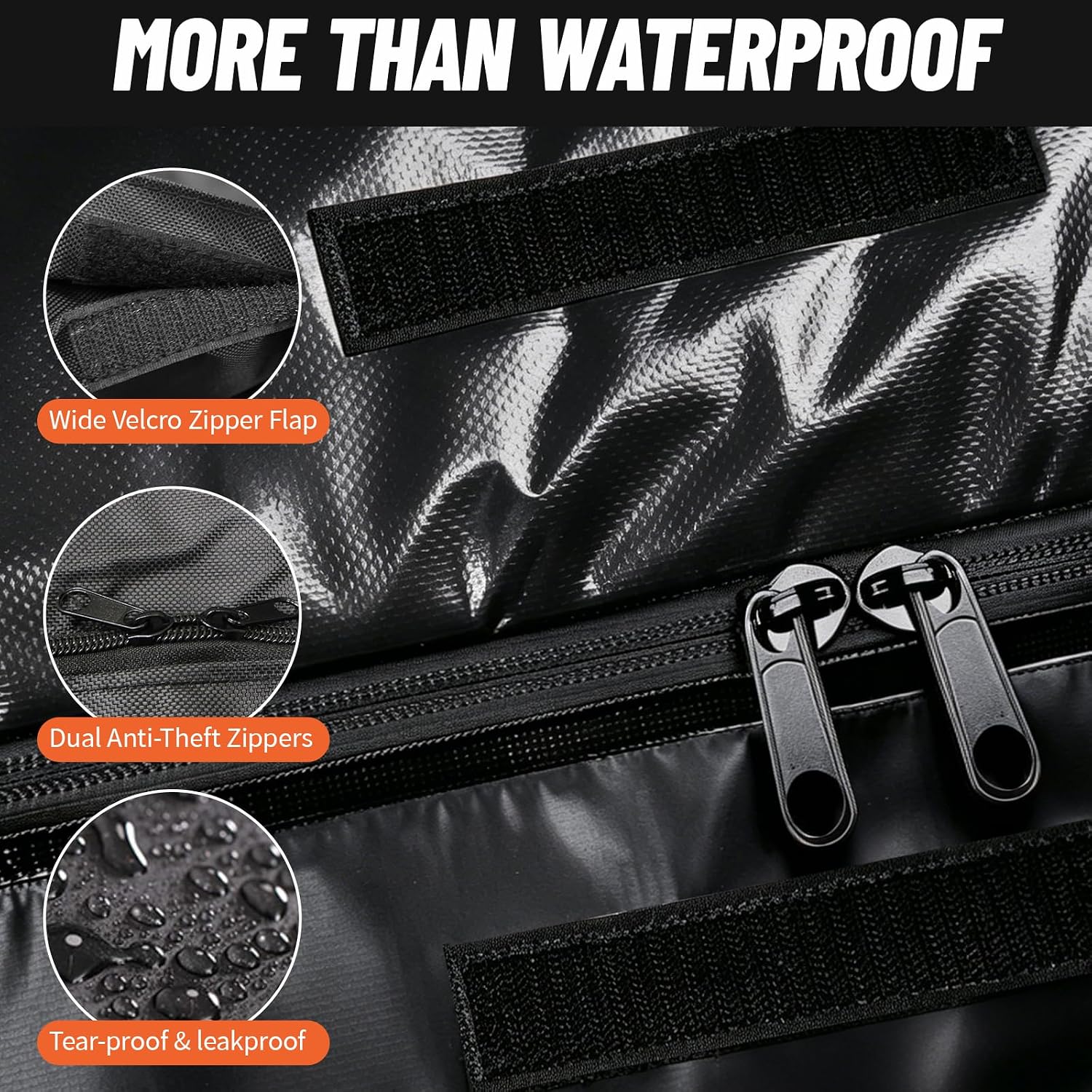 Rooftop Cargo Carrier, 20 Cubic Feet Waterproof Roof Cargo Bag, Car Top Carrier Fits Vehicles with or Without Roof Rack, Heavy Duty Soft Shell Roof Bag with Anti-Slip Mat, 6 Door Hooks & Storage Bag