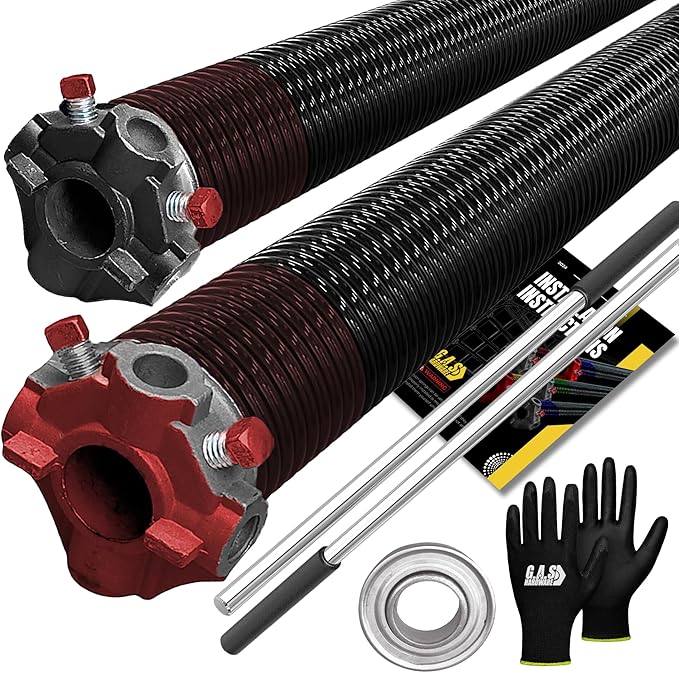 Garage Door Torsion Springs 234x2x25 Includes 1” Steel Bearing, and Winding Bars by GASHardware