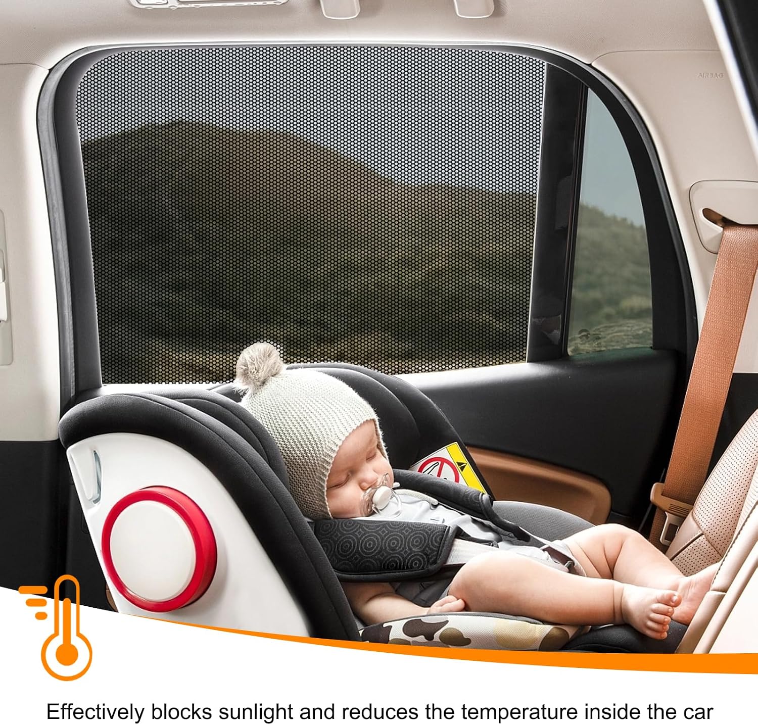4 PCS Car Side Window Sunshades, Reusable & Washable Auto Sunshade Sticker Sun Blocker, Static Cling Sun Shade Films Window Tint for Most Vehicles, Car Accessories