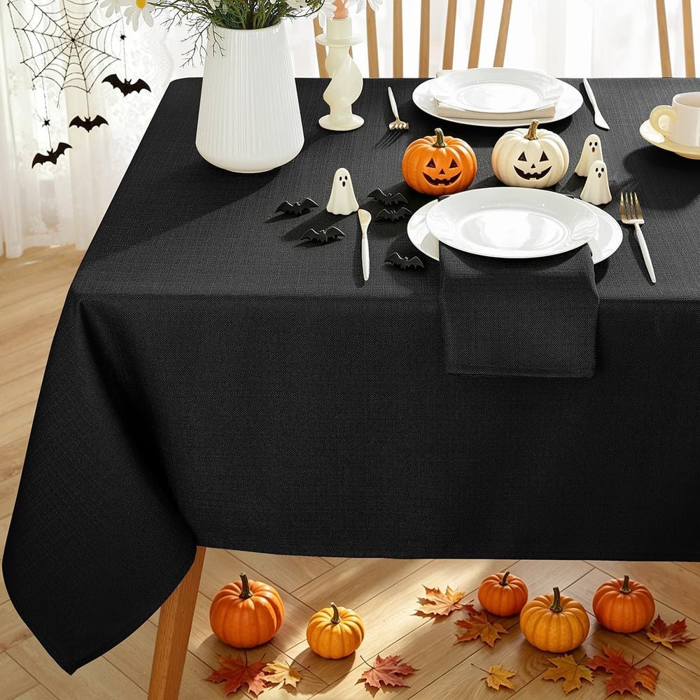 SASTYBALE Black Textured Tablecloth Rectangle 60 x 120 Inch, Halloween