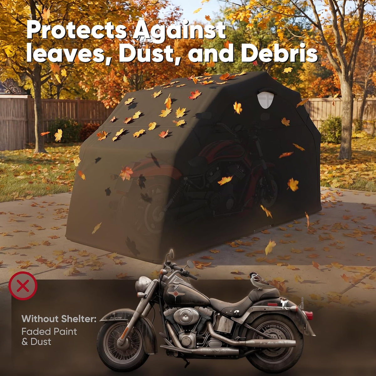 quictent motorcycle garage pod shelter hard shell with on a desk or shelf