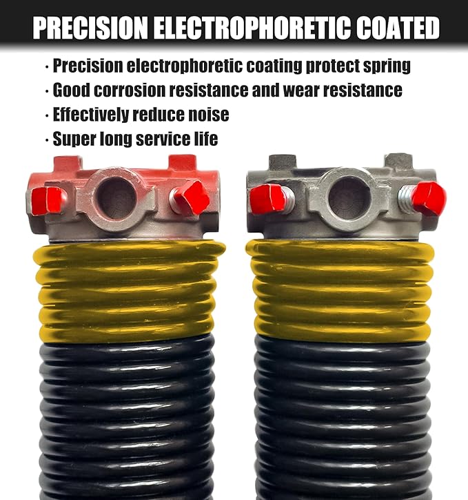 Garage Door Torsion Springs Set, Pair of 2" ID Electrophoresis Coated Garage - Image 3