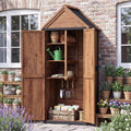 aoxun wood outdoor storage cabinet with floor 2.5'x1.4', main product view