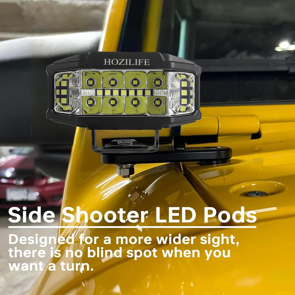 3 inch led pods, 2pcs 40w 12v flood, close-up detail