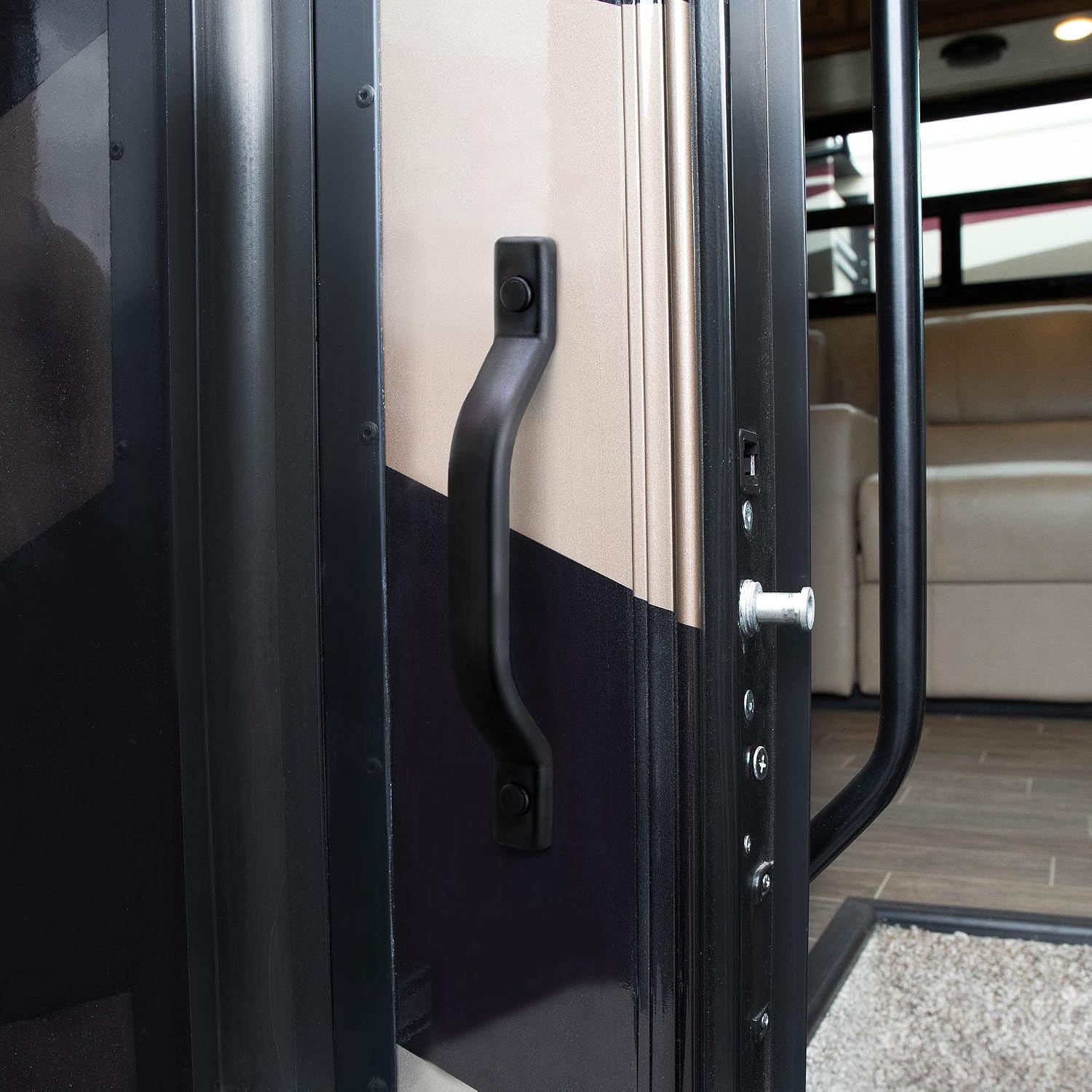 RecPro RV Grab Assist Handle | 9 1/2 Inches | Black or White | Exterior Assist Handle (2 Handles, Black)