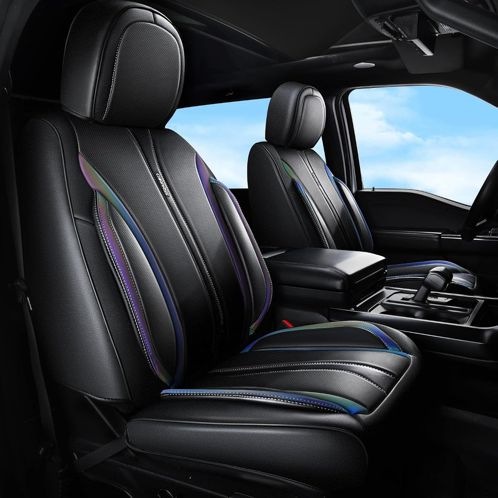 car pass nappa leather car seat covers, durable, front angle view