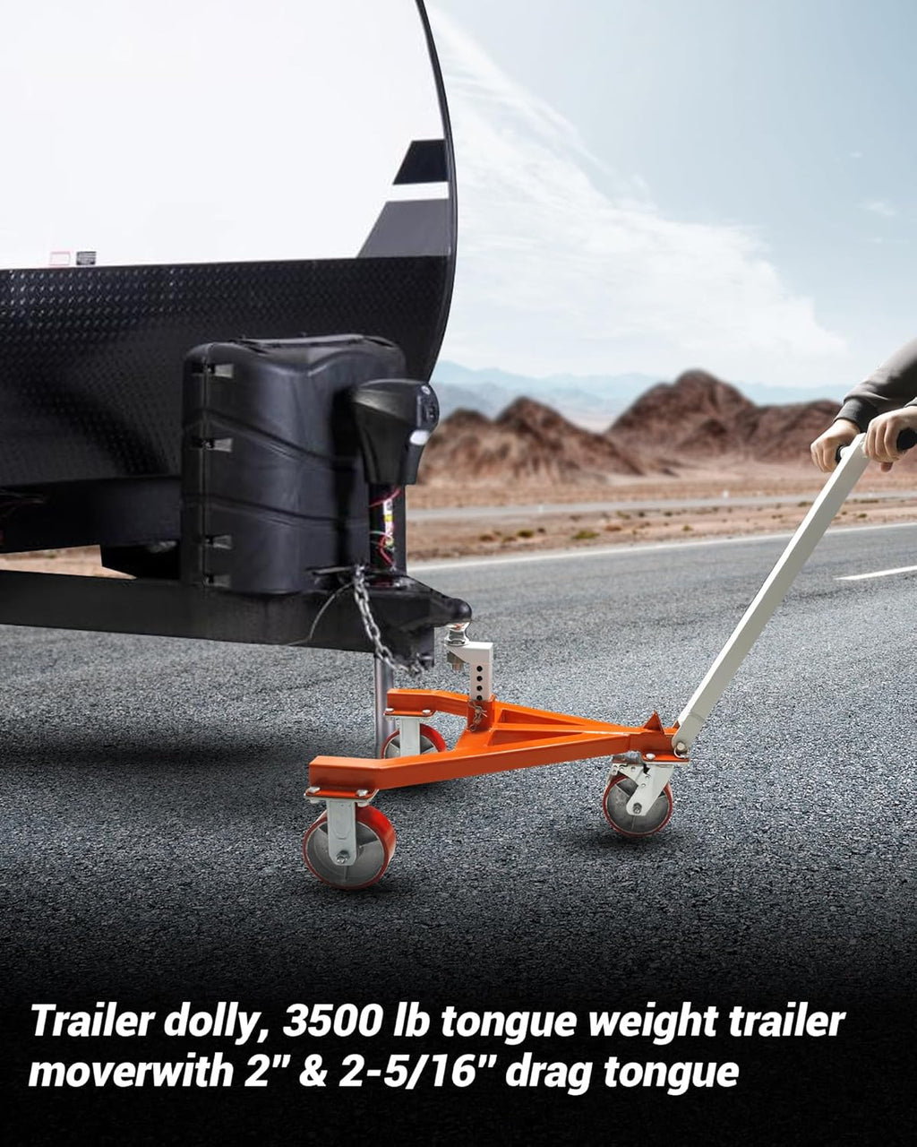 Trailer Dolly, 3500 lb Tongue Weight Trailer Mover with 2 in & 2-5/16 in Ball, Angle Adjustable, Suitable for RV Boat Motorcycle Jet Ski
