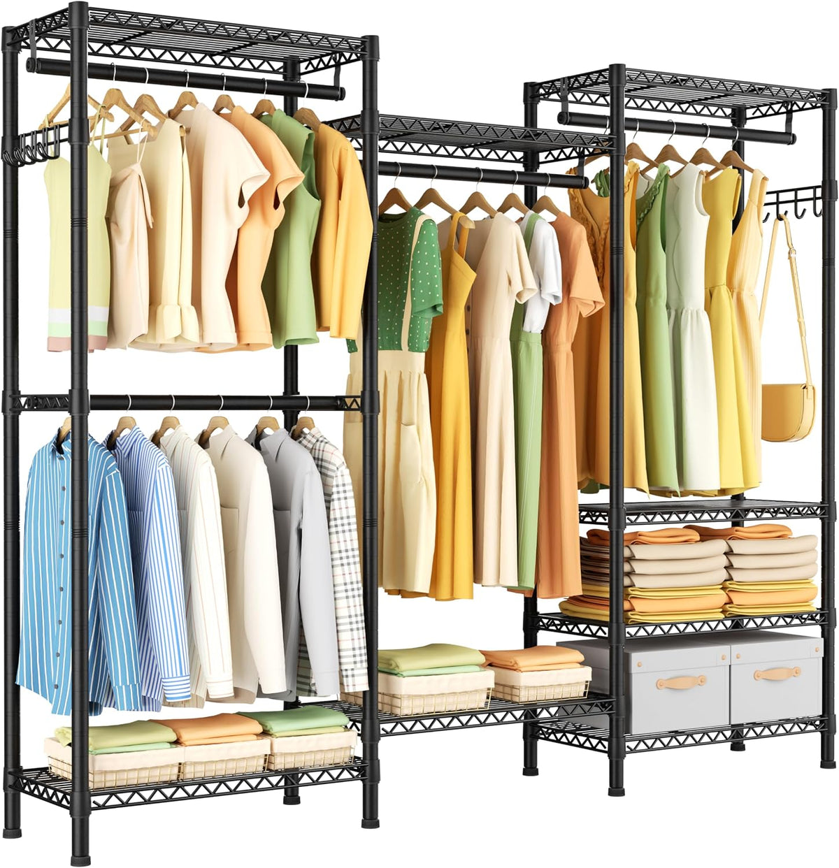 golpart heavy duty clothes rack metal wardrobe with, main product view