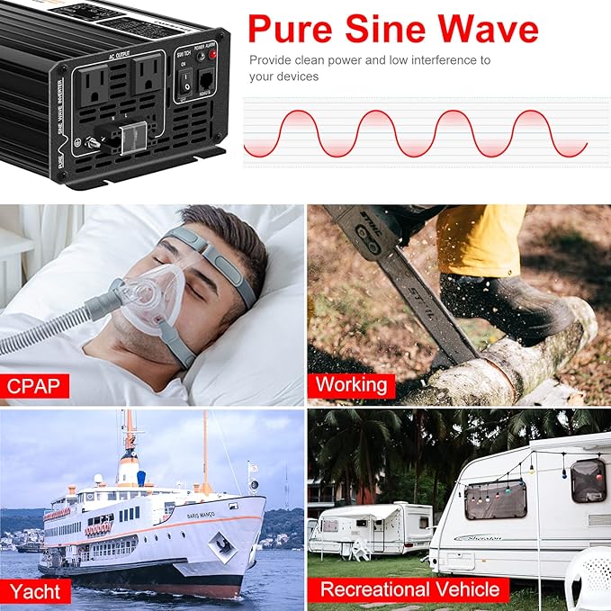 Xijia Pure sine Wave Inverter 2000W 48 Volt dc to 120 Volt ac Inverter rv - Image 10