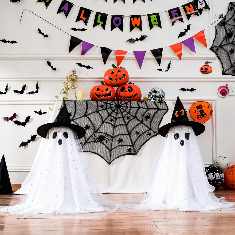 AYGXU 2pcs Halloween Decorations Indoor,Ghost Decor with String Lights Remote...
