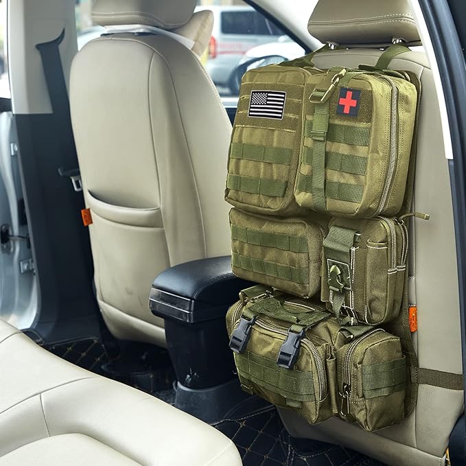 Universal Tactical Seat ​Back Organizer Vehicle Molle Panel Organizer Storage - Image 3