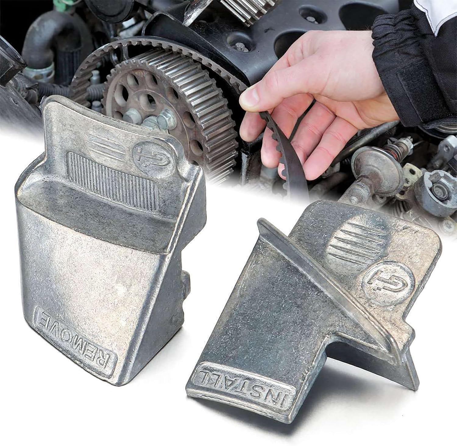 ZEZEFUFU 2X Metal Stretch Belt Remover & Installer Tool Car Repair Tool for Car Truck Vehicle