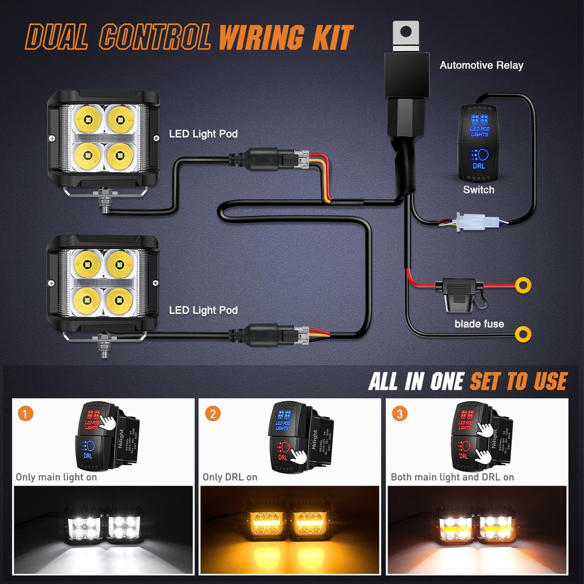nilight 4 inch 26 w side shooter led on a desk or shelf