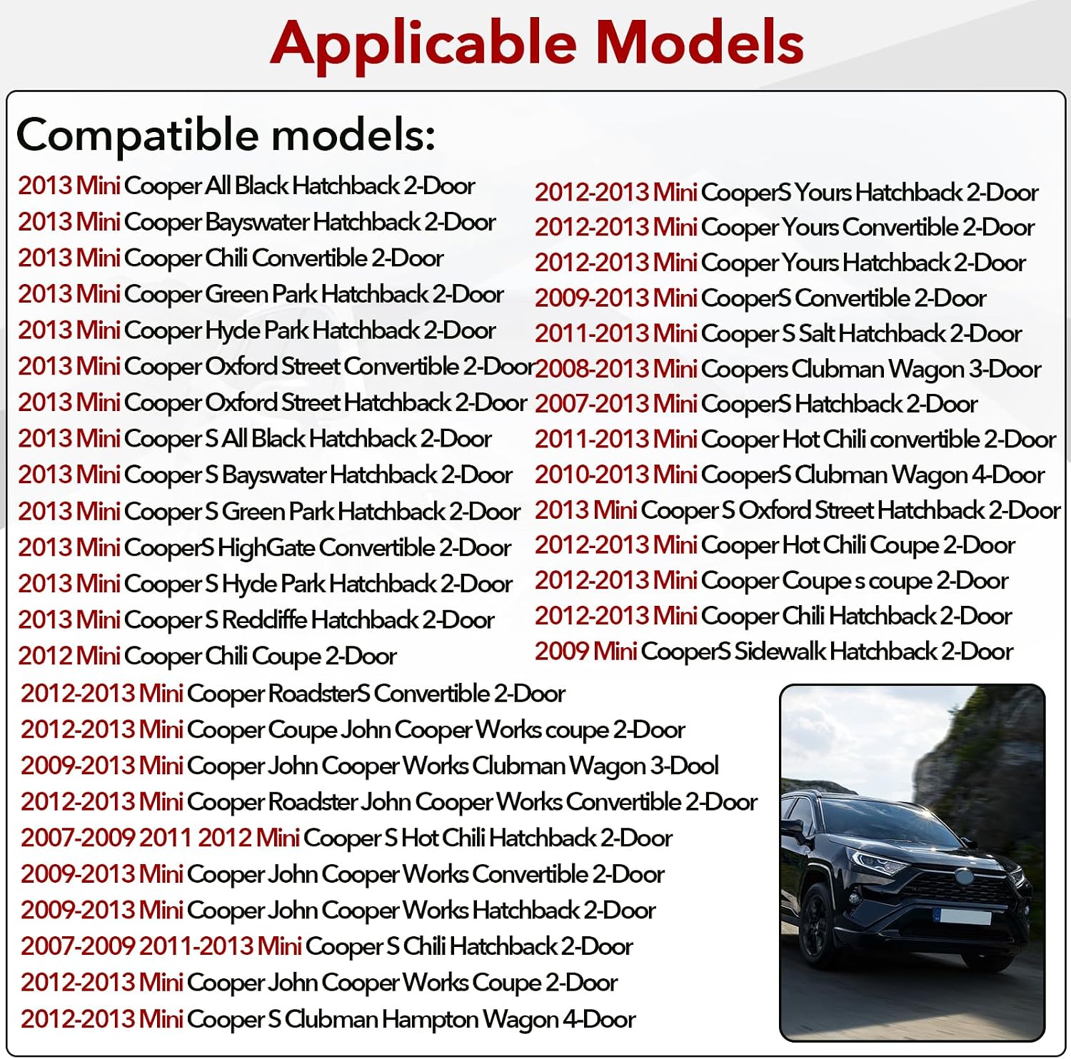 51132757697 Hood Scoop Mounting Kit Compatible with MINI Cooper R56 S (2007-2013), R55 Clubman S (2008-2015), R57 R58 R59 S Models