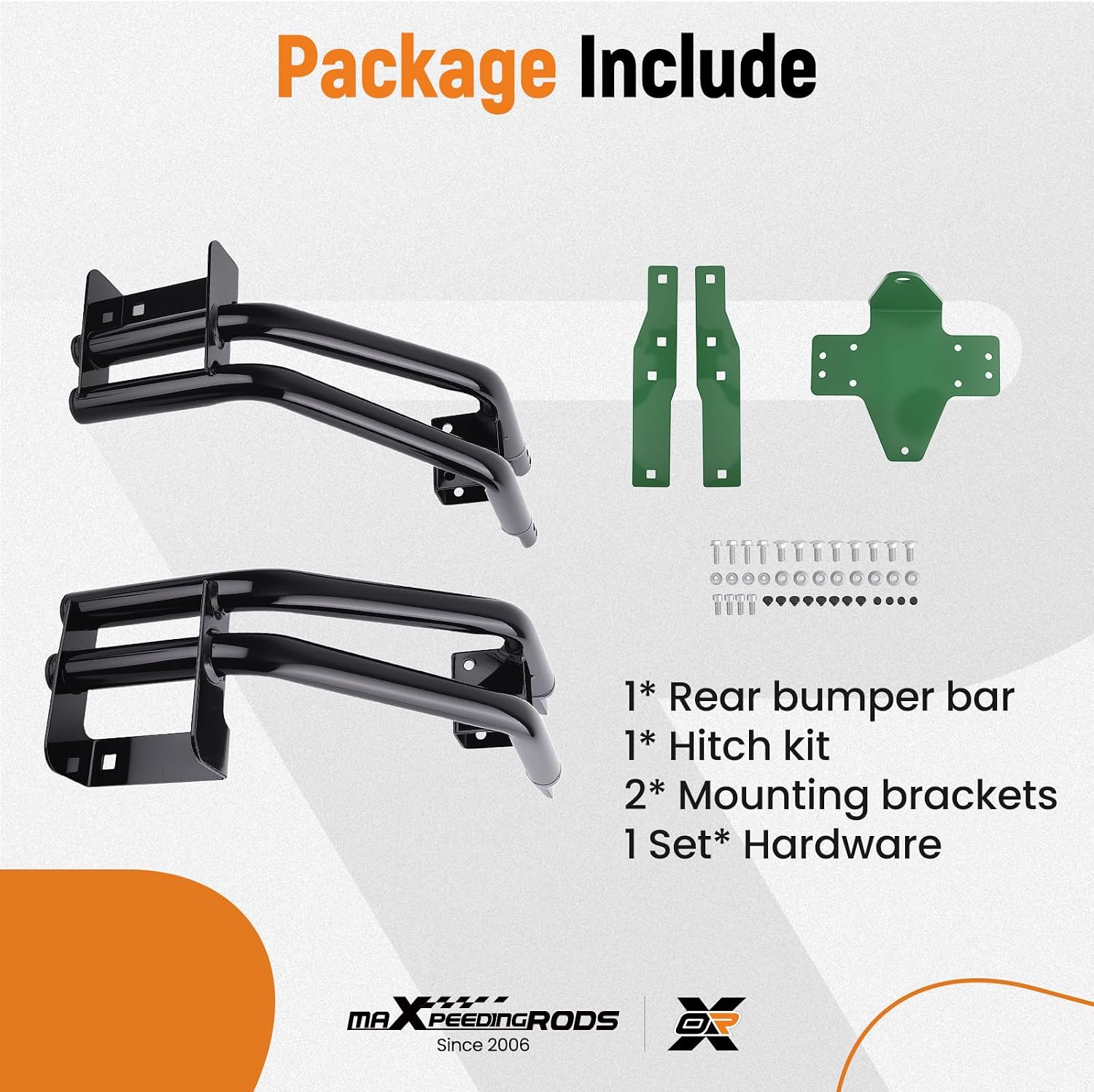 maXpeedingrods Rear Bumper Bar & Hitch Kit for John Deere ZTrak Zero-Turn Mowers Z235, Z255, Z335E, Z335M, Z345M, Z345R, Z355E, Z375R