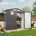 6x3.6FT Outdoor Storage Shed, Galvanized Steel Garden Shed