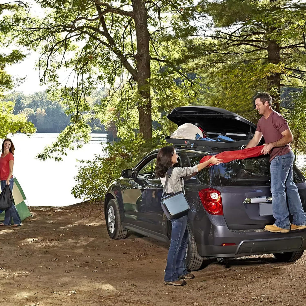 Garvee Heavy Duty Hard Shell Roof Top Cargo Carrier - 70(L) x31(W) x15(H) Waterproof Lockable Storage Box Capacity 165 Lbs 17.7 Cu Ft - Tool-Free Install- Fits SUV, Truck, Van