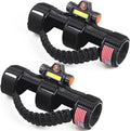 UTV ATV Grab Handles with Dome Light 1.75”-2” Roll Bar Paracord Hand Hold Straps Grab Handles Grips with Light Bar for Polaris RZR Ranger Kawasaki Can Am X3 Pioneer Talon, 2 Pack Black