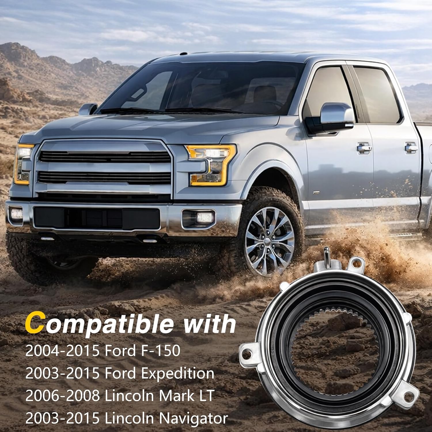 4WD Auto Locking Hub Axle Actuator 4 Wheel Drive Compatible with Ford F-150 Ford Expedition Lincoln Mark LT Lincoln Navigator Replace # 7L1Z-3C247-A (Front Left or Right)