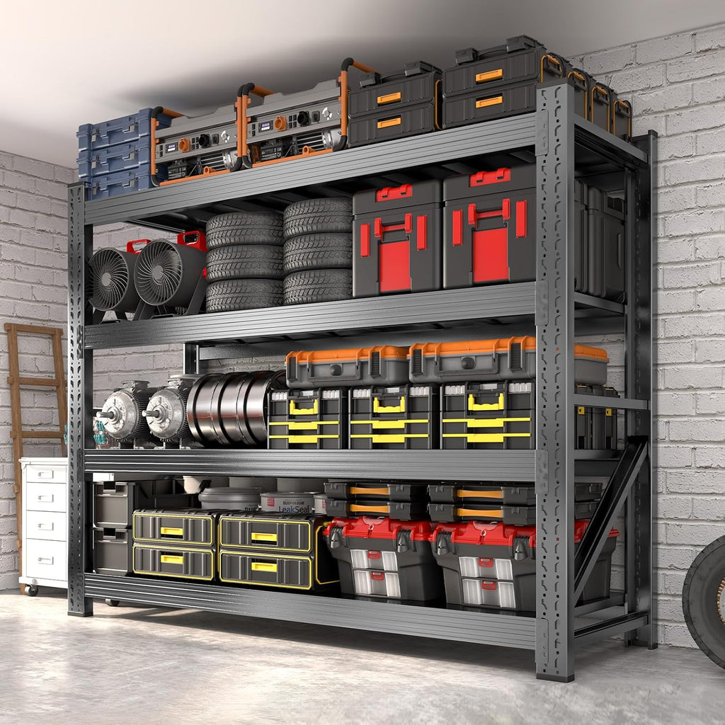 6000LBS Garage Shelving Heavy Duty, 4-Tier 59" W Storage Garage Shelves
