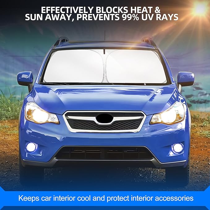 Windshield Sun Shade for S-ubaru Crosstrek 2013-2017 Foldable Sunshade Custom - Image 7