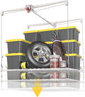 overhead garage storage rack for 10-12ft ceiling, heavy-duty, main product view