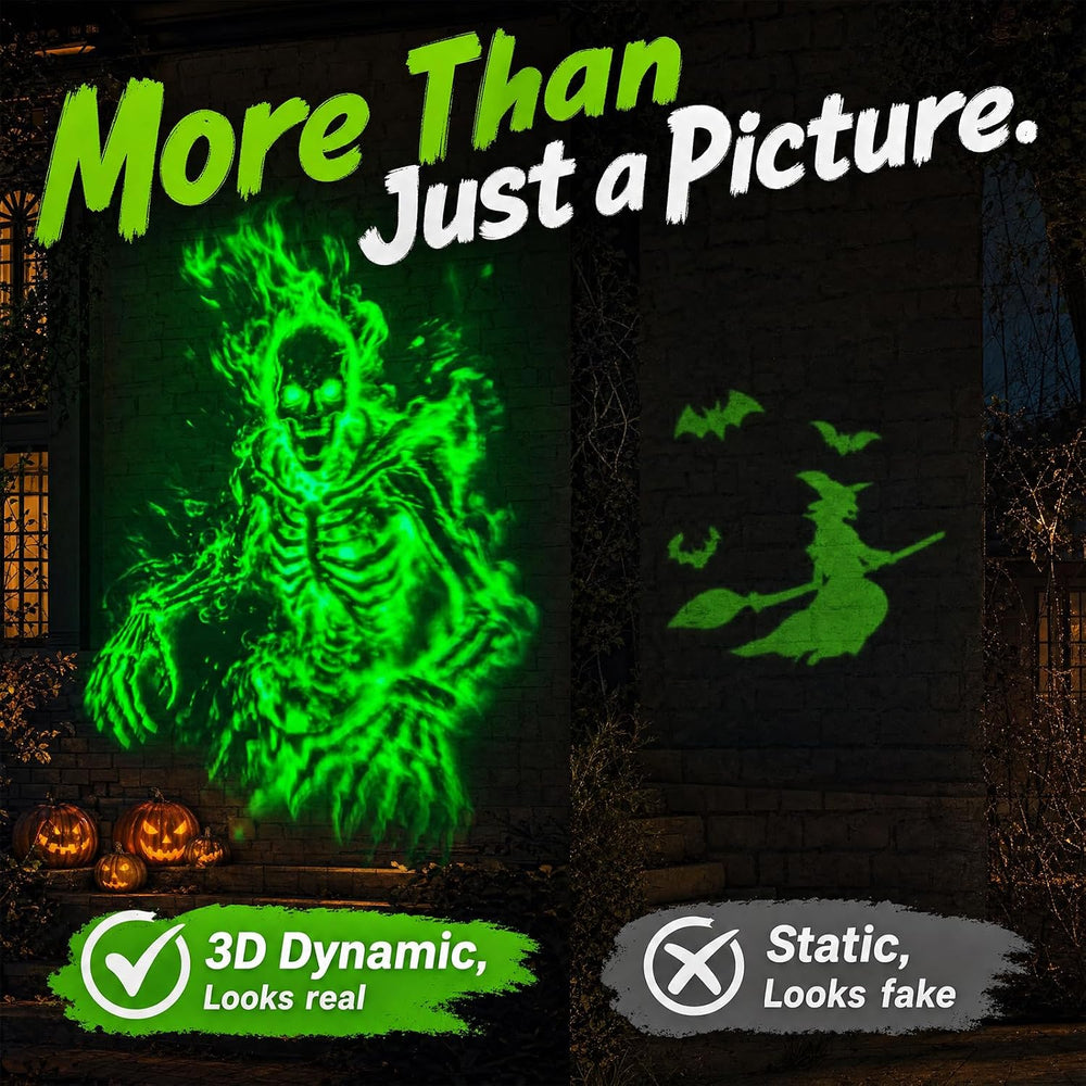 Halloween Projector Lights Outdoor, 10 Slides w/Remote & Timer