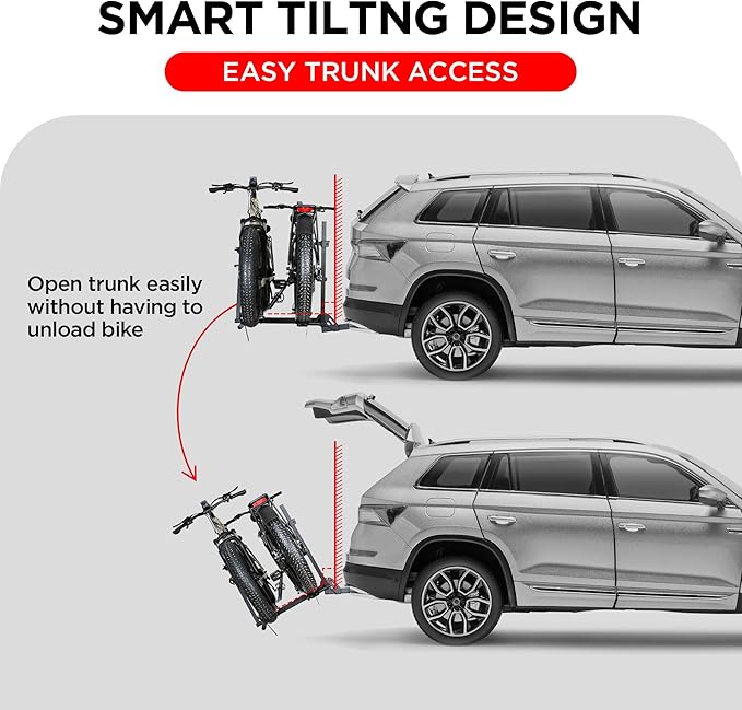 Hitch 2-Bike Rack Fellow, 200 lbs Capacity E-Bike Carrier - Image 5