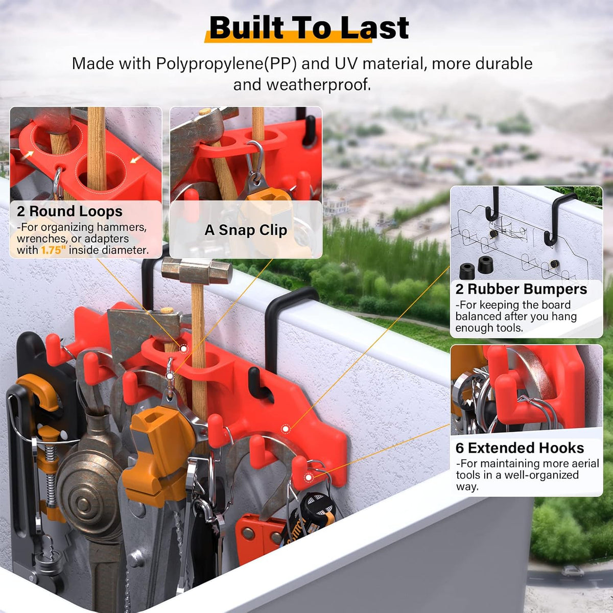lineman tool board, bucket truck hook organizer, line showing dimensions