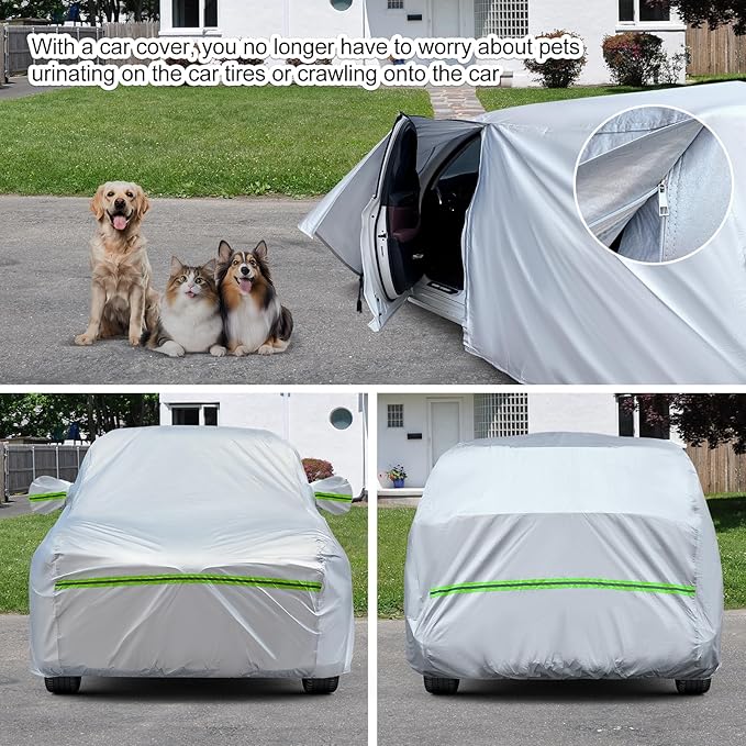 TUCAREST 6-Layers Heavy Outdoor Pickup Full Car Cover Hard Shell Zipper Design - Image 5