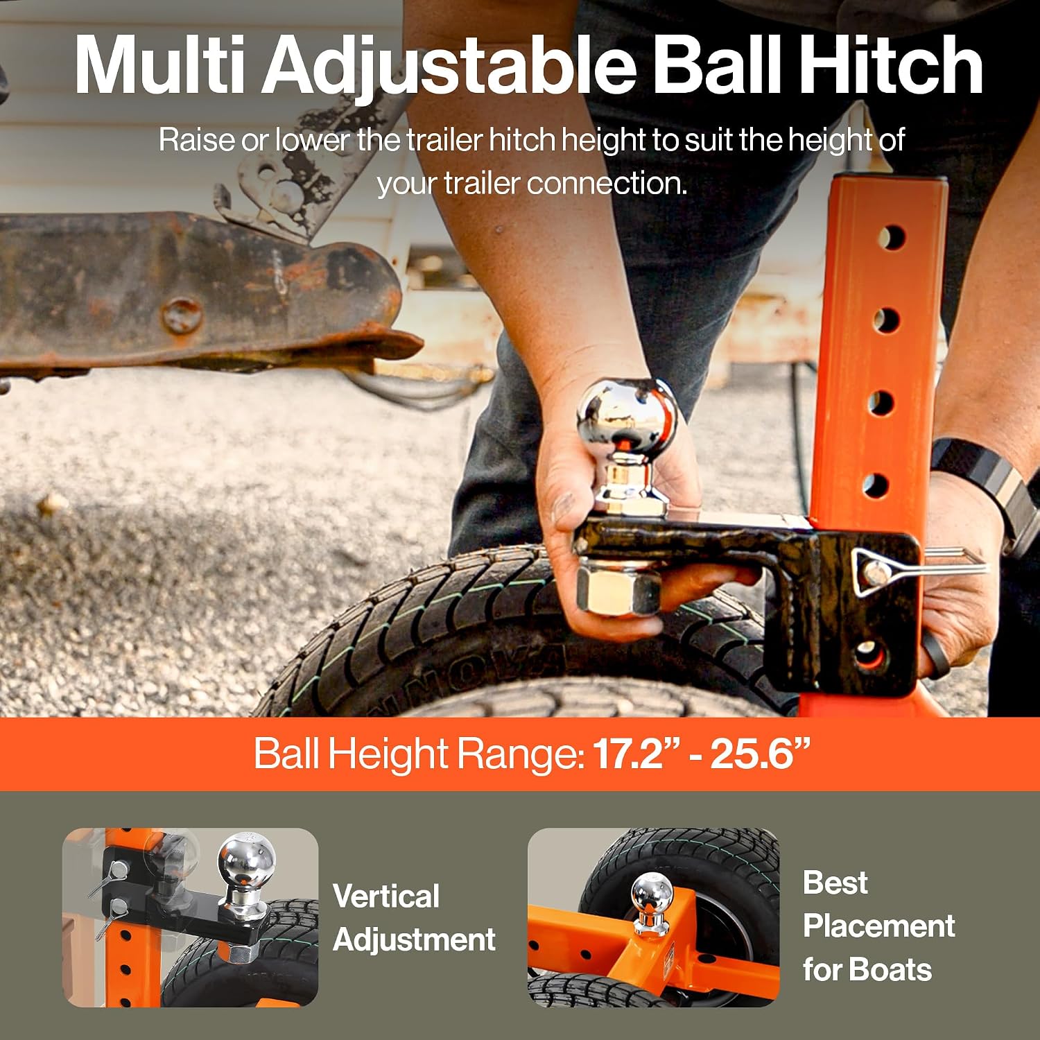 SuperHandy Electric Trailer Dolly – 7500lb, 6 Wheel, 24V 800W Heavy Duty Motor, Reverse/Drive Switch