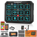 Auxbeam RGB 12 Gang Bluetooth Switch Panel AC-1200 w/165FT Long Range 433MHz by Auxbeam