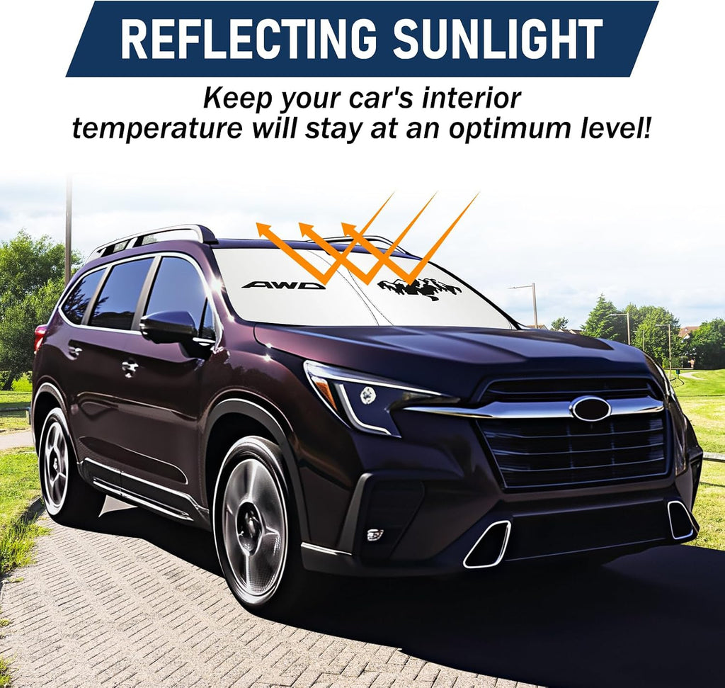 for Subaru Ascent Sun Shade 2019-2025 2026, Car Front Window Covers Sun Visor Protector, Foldable Blocks UV Rays Windshield Sunshade for Subaru Ascent Accessories