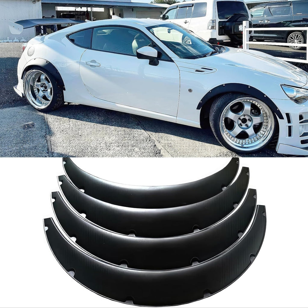 DREAMOTOR 4PCS Universal Fender Flares, 31.5 inch Length Fender Flares Wheel Arches, Car Flexible Wide Body Kit Compatible with Dodge Charger Ford Ranger Scion TC Honda Civic Accord VW Toyota Corolla