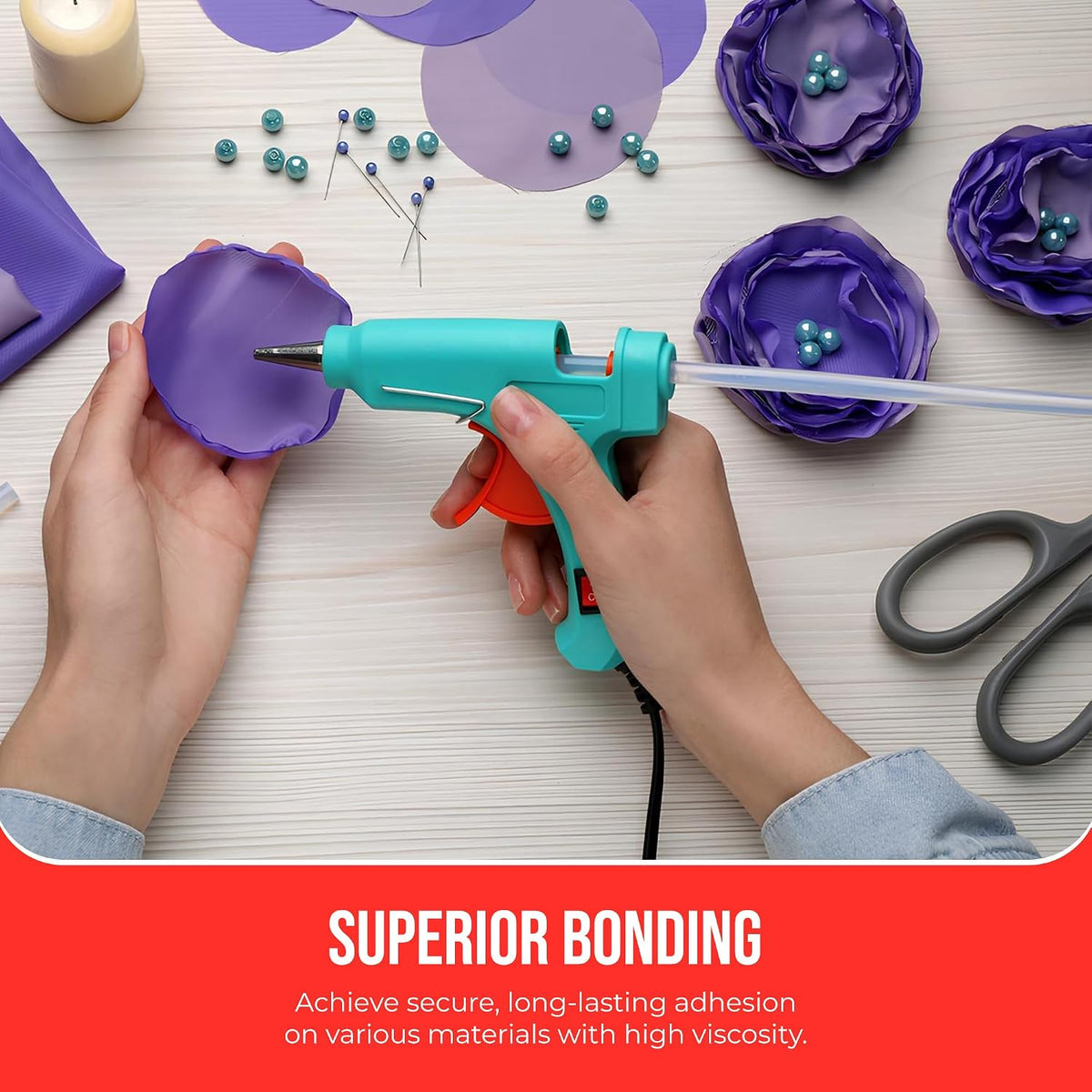 economy® full size hot melt glue sticks for, close-up detail