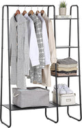 sunnypoint open closet garment rack with 4-tier shelves, main product view