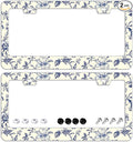 Blue Floral Flowers License Plate Frames by TQFTPT